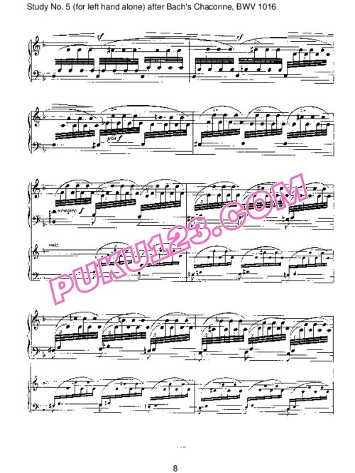 天天钢琴网-免费下载Brahms - Study No 5 (for left hand alone) after Bach's Chaconne, BWV 1016