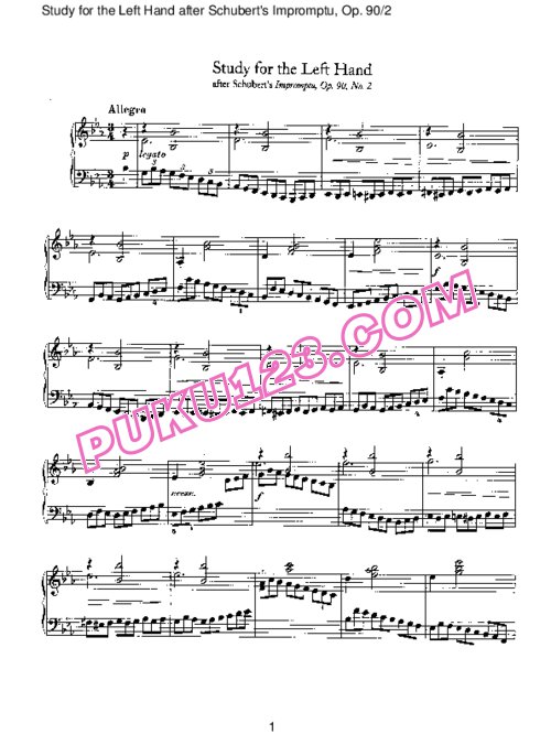 天天钢琴网-免费下载Brahms - Study for the Left Hand after Schubert's Impromptu, Op 90-2