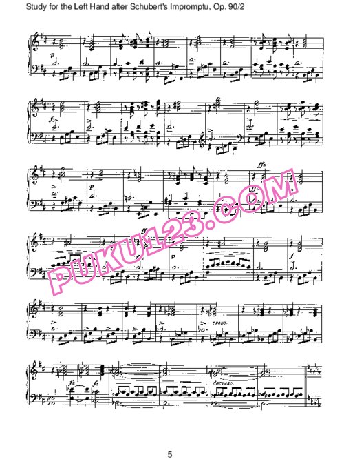 天天钢琴网-免费下载Brahms - Study for the Left Hand after Schubert's Impromptu, Op 90-2