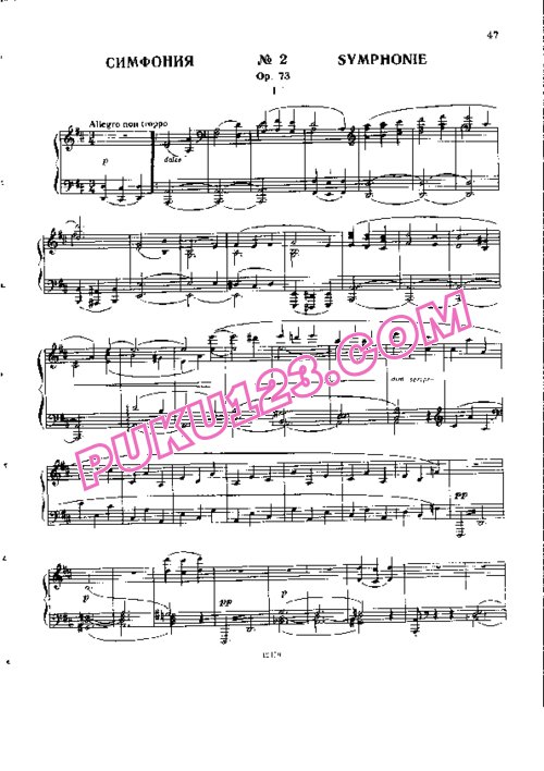 天天钢琴网-免费下载Brahms - Symphony No.2 in D Major Op.73 - Solo Piano