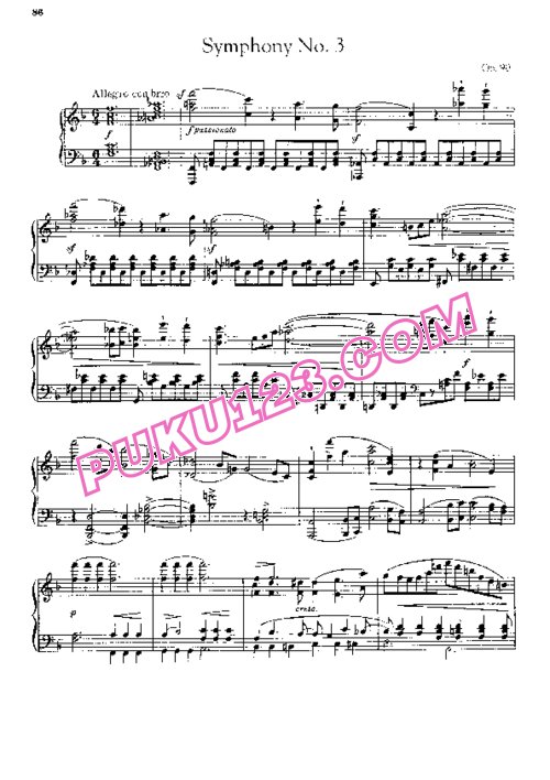 天天钢琴网-免费下载Brahms - Singer - Symphony No.3 in F Major Op.90 - Solo Piano