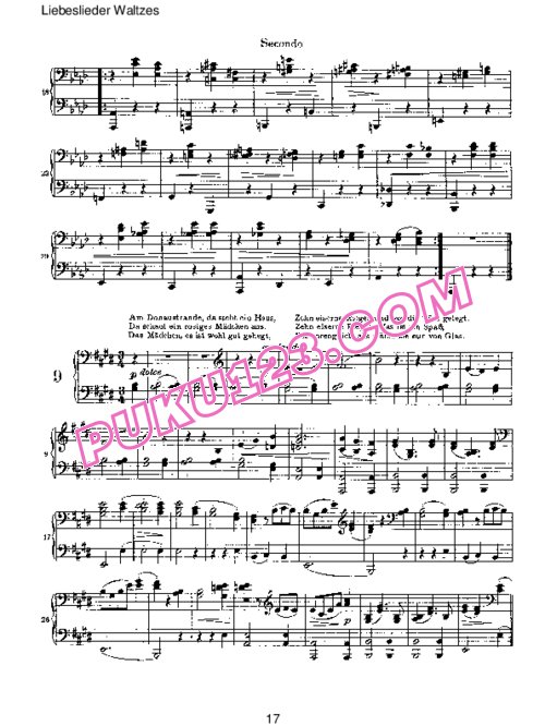 天天钢琴网-免费下载Brahms - Liebeslieder Waltzes Op.52 - 4 Hands