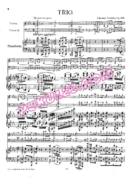 天天钢琴网-免费下载Brahms - Piano Trio No.3 in c Minor Op.101 - Full Score