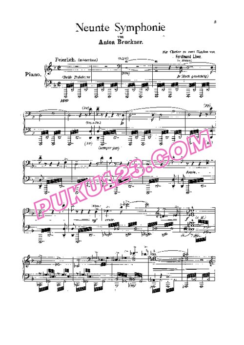 天天钢琴网-免费下载Bruckner - Loewe - Transcription - Symphony no.9 洛维(Loewe)改编钢琴独奏版