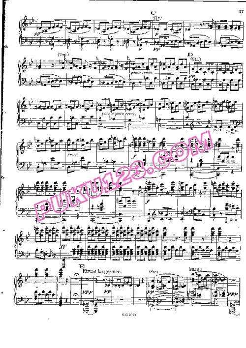 天天钢琴网-免费下载Bruckner - Symphony no.4 in E-flat Major - Romantische 钢琴独奏版