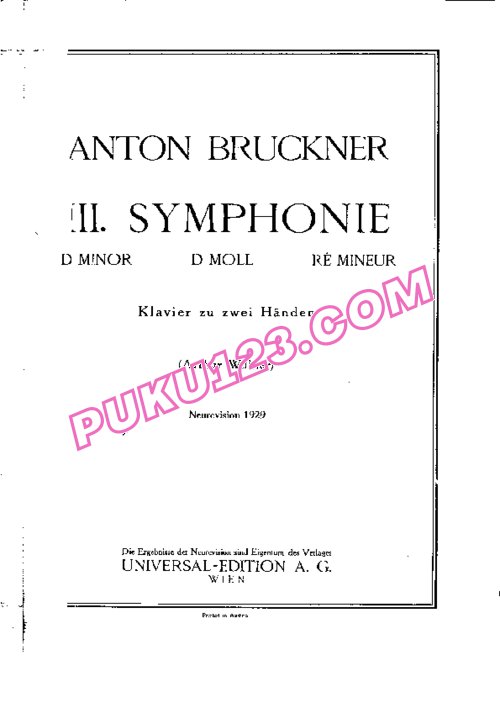 天天钢琴网-免费下载Bruckner - Symphony No.3 in d Minor - Solo Piano