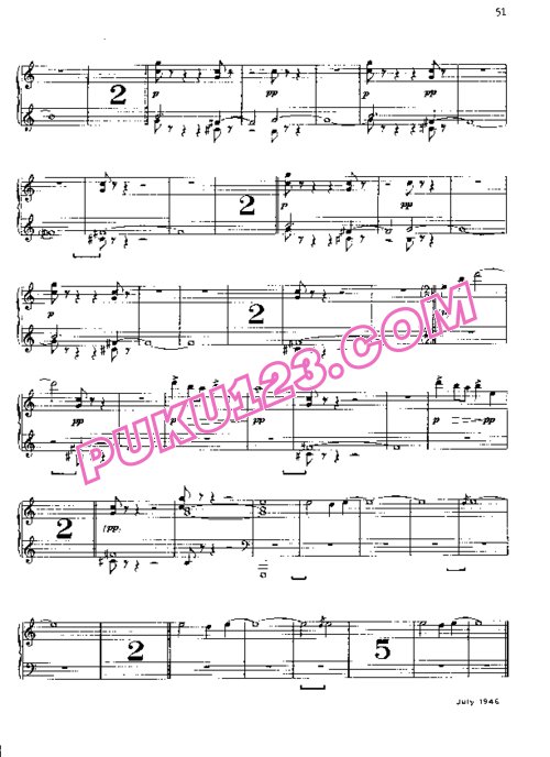 天天钢琴网-免费下载Cage - Two Pieces for Piano (1946)