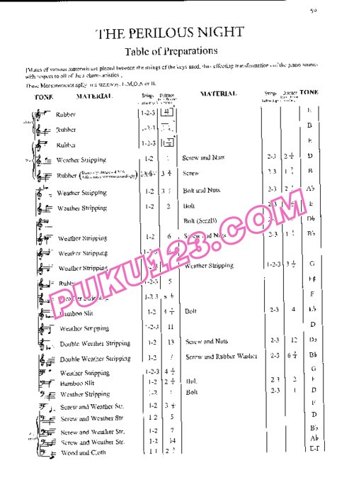 天天钢琴网-免费下载Cage - The Perilous Night for Prepared Piano