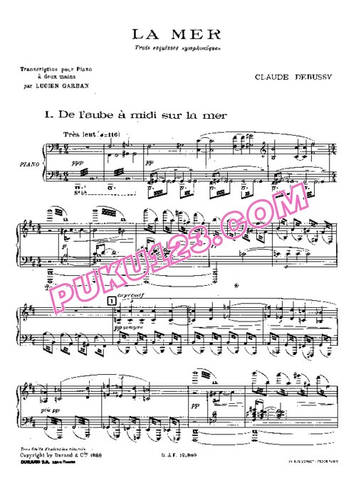 天天钢琴网-免费下载Debussy - Garban - La Mer - Solo Piano 嘉邦改编钢琴独奏版