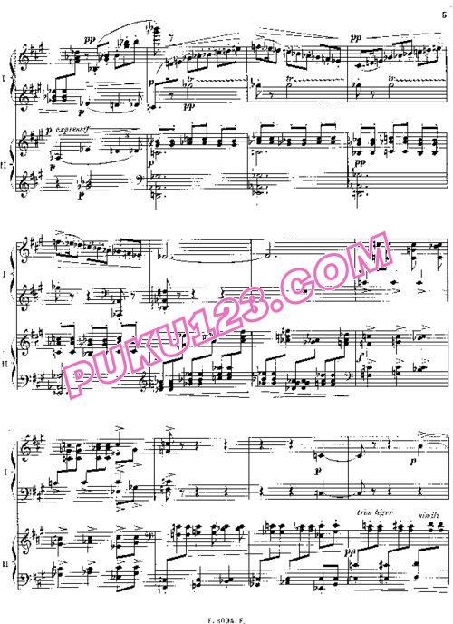 天天钢琴网-免费下载Debussy - Ravel - 3 Nocturnes - 2 pianos 拉威尔改编双钢琴版