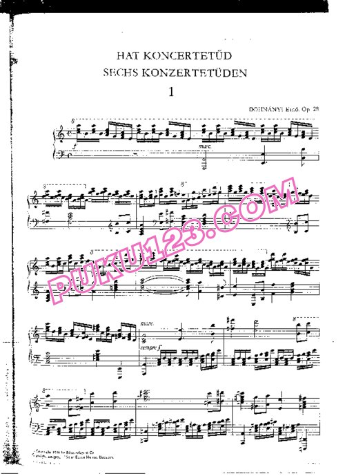 天天钢琴网-免费下载Dohnanyi - Six Concert Studies Op.28