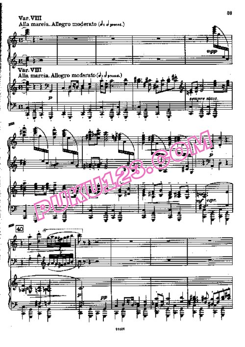 天天钢琴网-免费下载Dohnanyi - Variations on a Nursery Song Op.25 双钢琴版