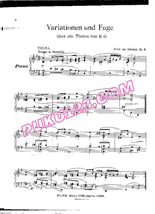 天天钢琴网-免费下载Dohnanyi - Variationen und Fuge Op 4