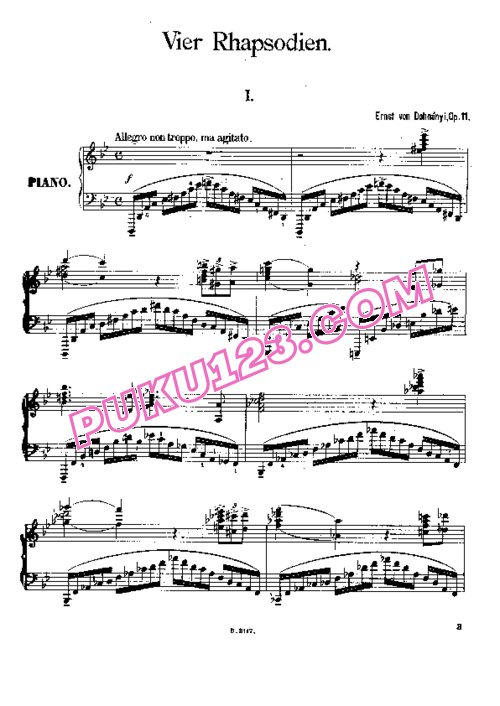 天天钢琴网-免费下载Dohnányi - Four Rhapsodies Op.11