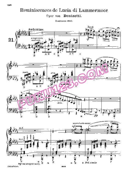 天天钢琴网-免费下载Liszt - Donizetti - Reminiscences de Lucia di Lammermoor 李斯特改编钢琴独奏版