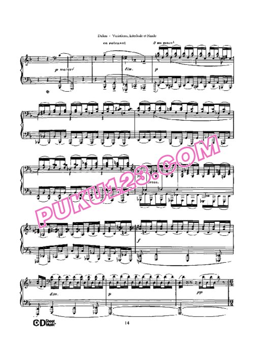 天天钢琴网-免费下载Dukas - Variations, Interlude & Finale on theme de Rameau