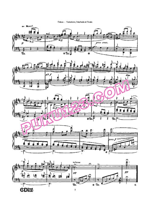 天天钢琴网-免费下载Dukas - Variations, Interlude & Finale on theme de Rameau
