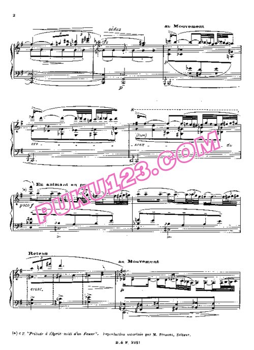 天天钢琴网-免费下载Dukas - La plainte, au loin, du faune