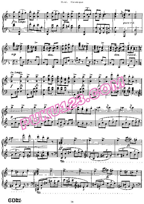 天天钢琴网-免费下载Dvorak - 8 Humoresques Op.101