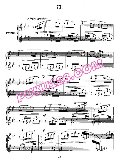 天天钢琴网-免费下载Dvorak - Symphony No.8 in G Major Op.88 - Quatre Mains 四手联弹版
