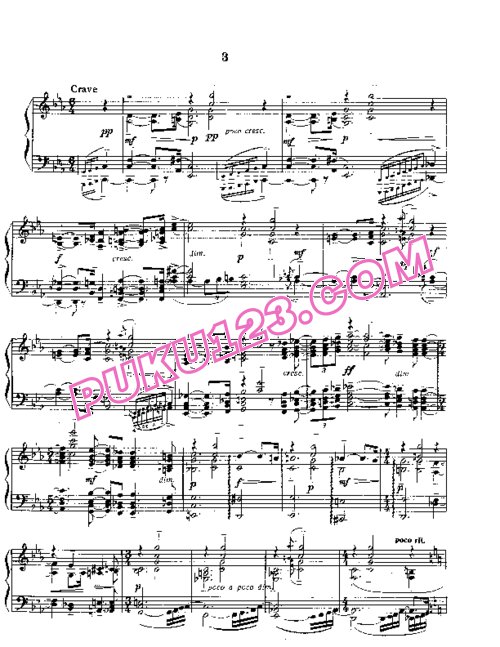 天天钢琴网-免费下载Rachmaninov etudes-tableau op 33 3