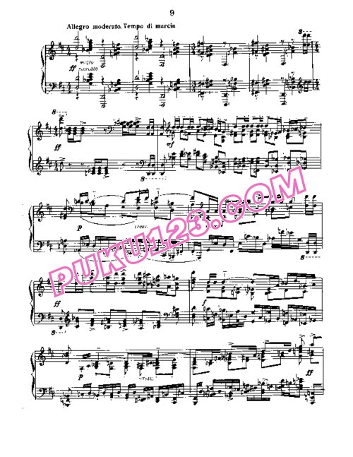天天钢琴网-免费下载Rachmaninov etudes-tableau op 39 9