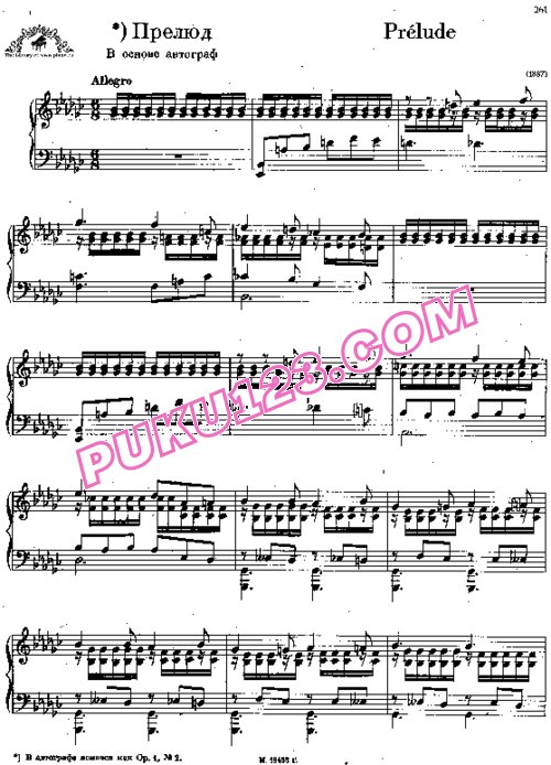 天天钢琴网-免费下载Rachmaninoff - Prelude in e flat Minor