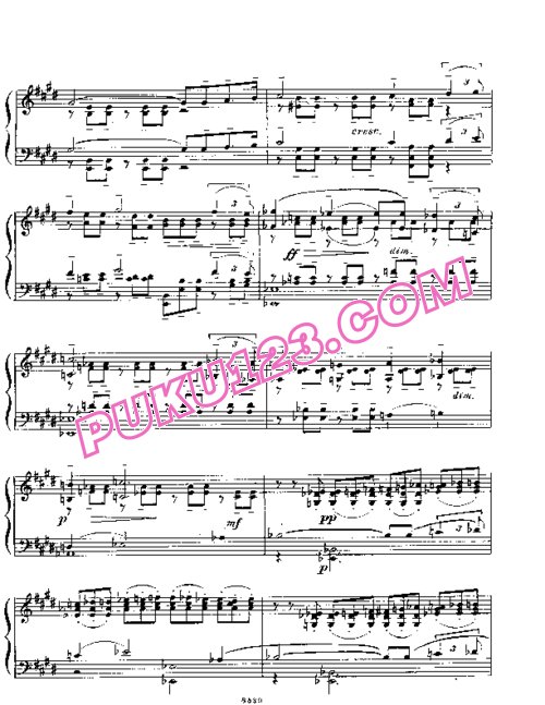 天天钢琴网-免费下载Rachmaninov melody3 3