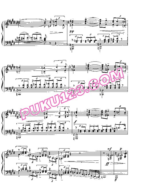 天天钢琴网-免费下载Rachmaninov melody3 3