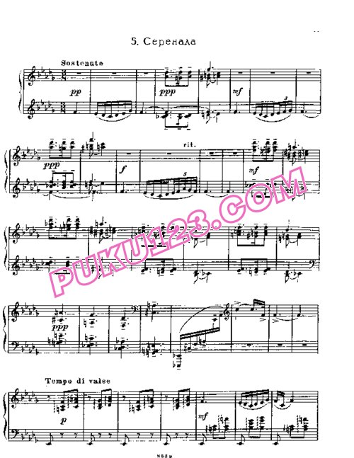 天天钢琴网-免费下载Rachmaninov seren3 5