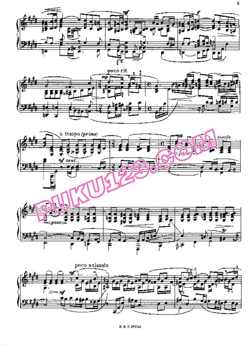 天天钢琴网-免费下载Rachmaninoff - Richardson - Vocalise Op.34-14