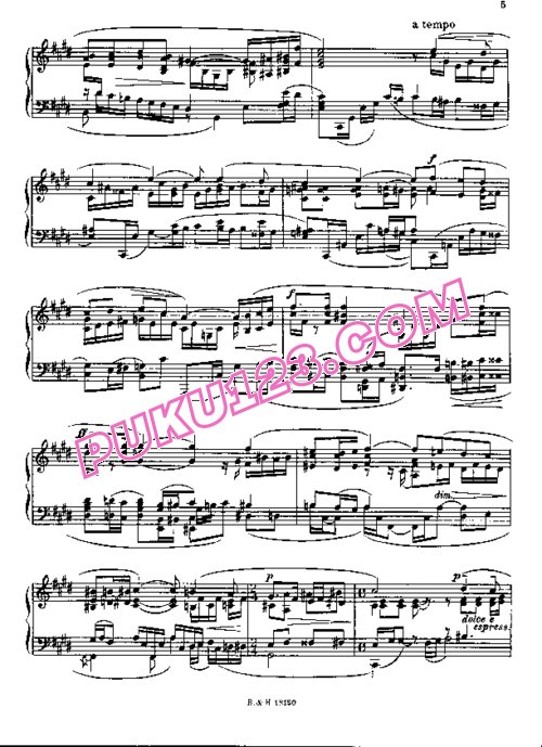 天天钢琴网-免费下载Rachmaninoff - Richardson - Vocalise Op.34-14