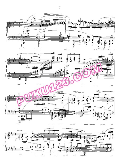 天天钢琴网-免费下载Rachmaninoff - Wild - Vocalise Op.34-14