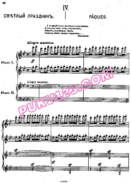 天天钢琴网-免费下载Rachmaninoff - Suite no 1 op 5 for 2 Piano's - Part 4