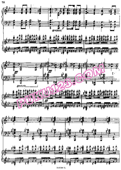 天天钢琴网-免费下载Rachmaninoff - Suite no 1 op 5 for 2 Piano's - Part 4