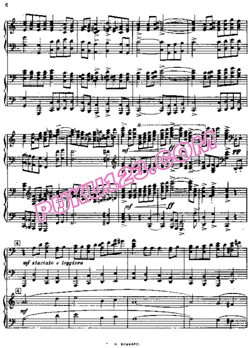 天天钢琴网-免费下载Rachmaninoff - Suite no 2 op 17 for 2 Piano's - Part 1