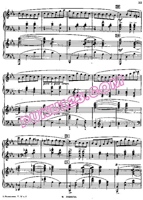 天天钢琴网-免费下载Rachmaninoff - Suite no 2 op 17 for 2 Piano's - Part 2