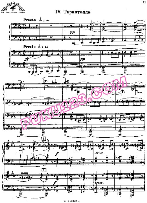 天天钢琴网-免费下载Rachmaninoff - Suite no 2 op 17 for 2 Piano's - Part 4