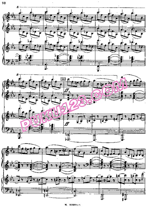 天天钢琴网-免费下载Rachmaninoff - Suite no 2 op 17 for 2 Piano's - Part 4