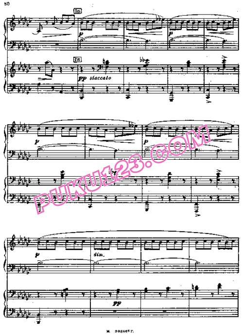 天天钢琴网-免费下载Rachmaninoff - Suite no 2 op 17 for 2 Piano's - Part 4