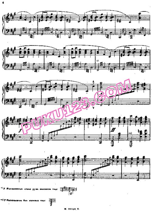 天天钢琴网-免费下载Rachmaninoff - Nocturne No.1 in f sharp minor