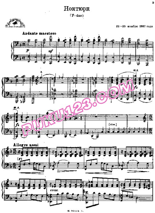 天天钢琴网-免费下载Rachmaninoff - Nocturne No.2 in F major