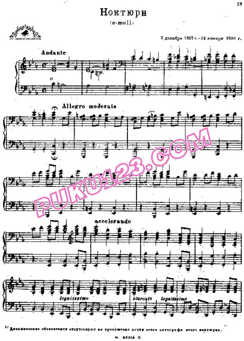 天天钢琴网-免费下载Rachmaninoff - Nocturne No.3 in c minor