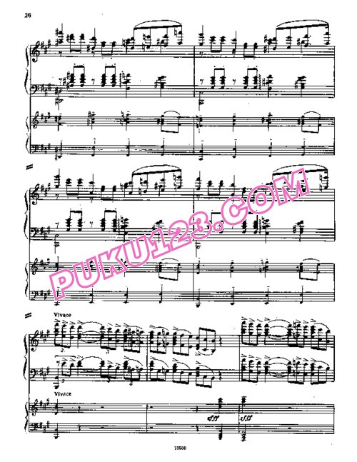 天天钢琴网-免费下载Rachmaninoff - Piano Concerto No.1 in f-sharp Minor Op.1 - 2 Pianos (1891) 双钢琴版(1891年首版)
