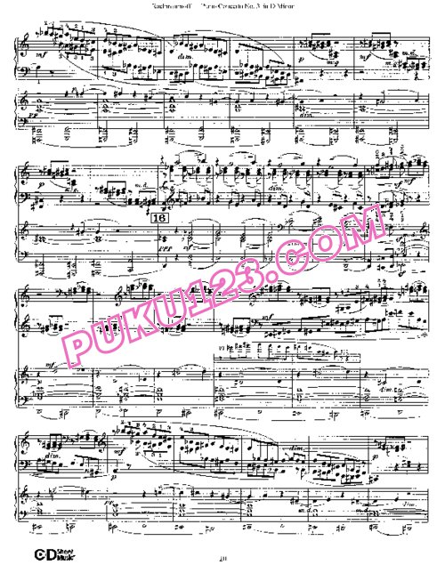天天钢琴网-免费下载Rachmaninoff - Piano Concerto no.3 in d Minor Op.30 - 2 Pianos