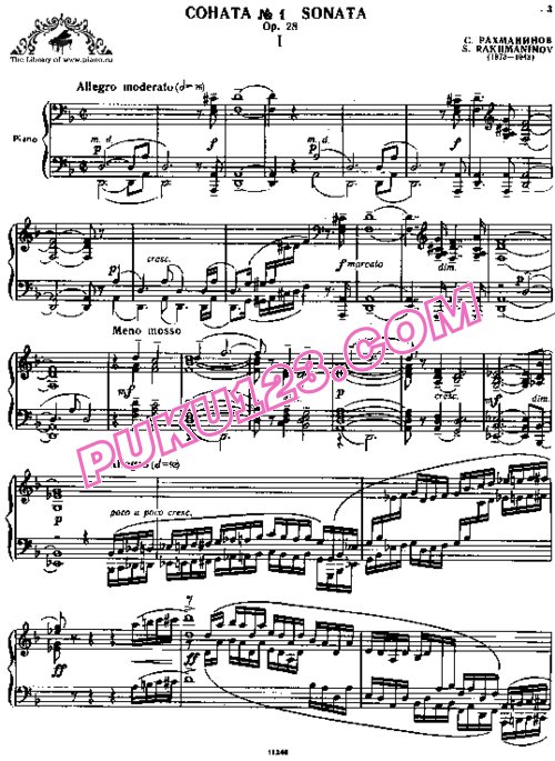 天天钢琴网-免费下载Rachmaninoff - Sonata no.1 in d Minor Op.28