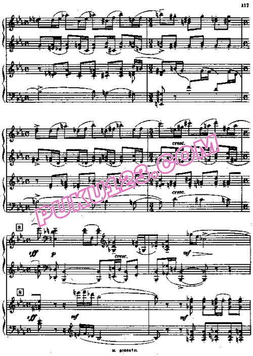 天天钢琴网-免费下载Rachmaninoff - Symphonic Dance Op.45-1 for 2 Pianos