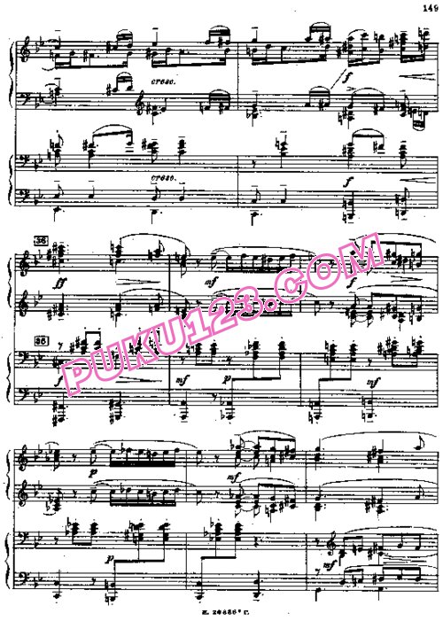 天天钢琴网-免费下载Rachmaninoff - Symphonic Dance Op.45-2 for 2 Pianos