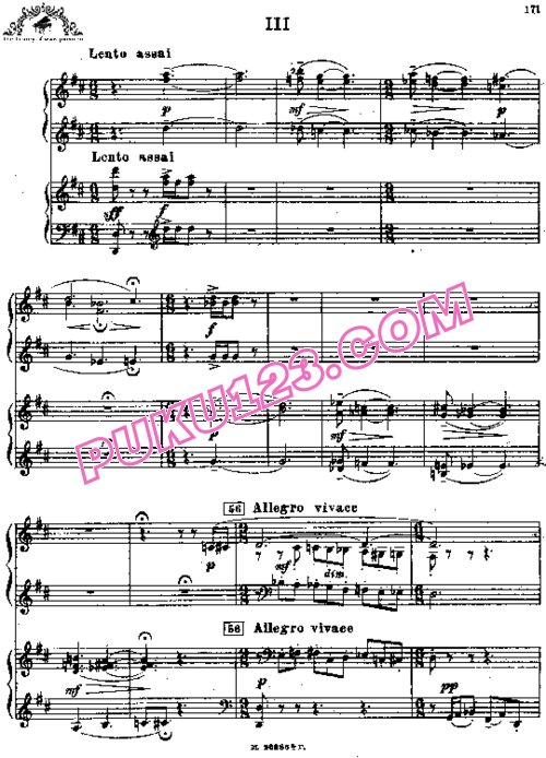 天天钢琴网-免费下载Rachmaninoff - Symphonic Dance Op.45-3 for 2 Pianos