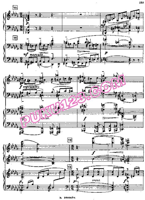 天天钢琴网-免费下载Rachmaninoff - Symphonic Dance Op.45-3 for 2 Pianos